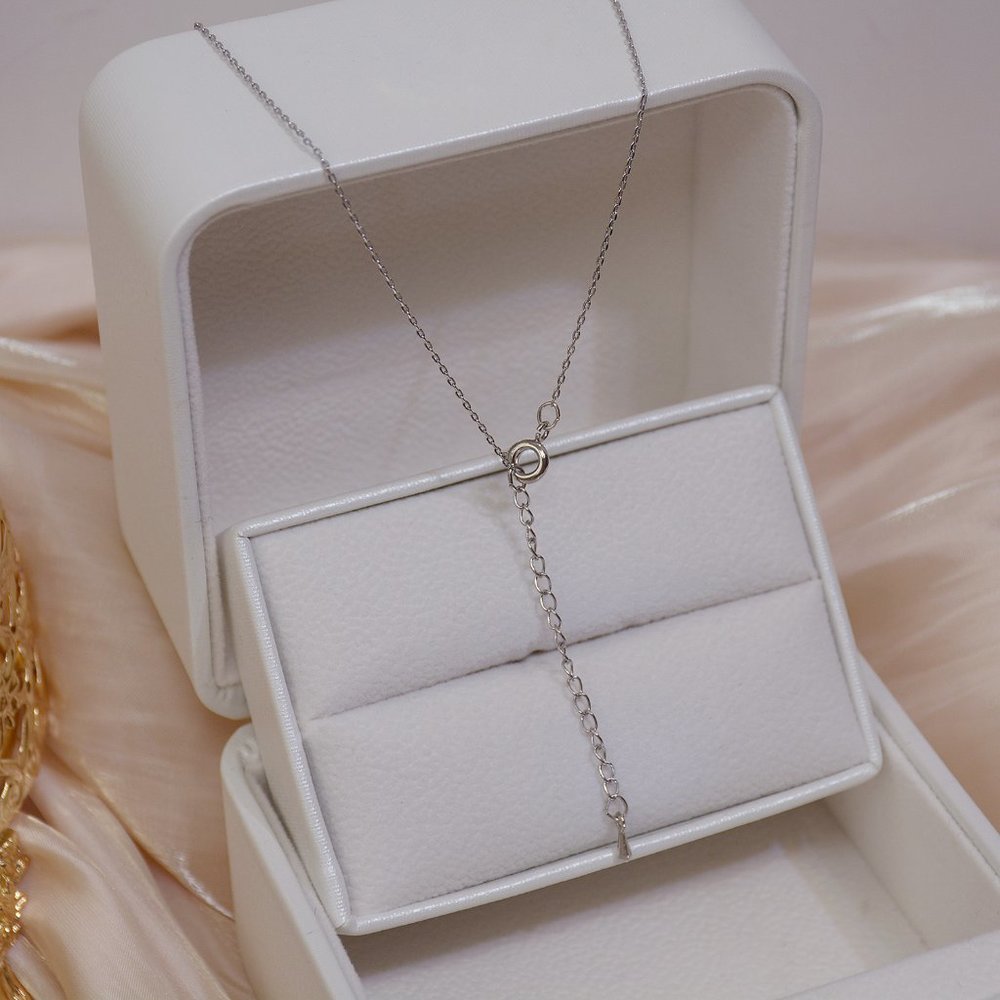 NEW 14K WT Gold Plated Diamond Star Necklace b - Picture 4 of 4